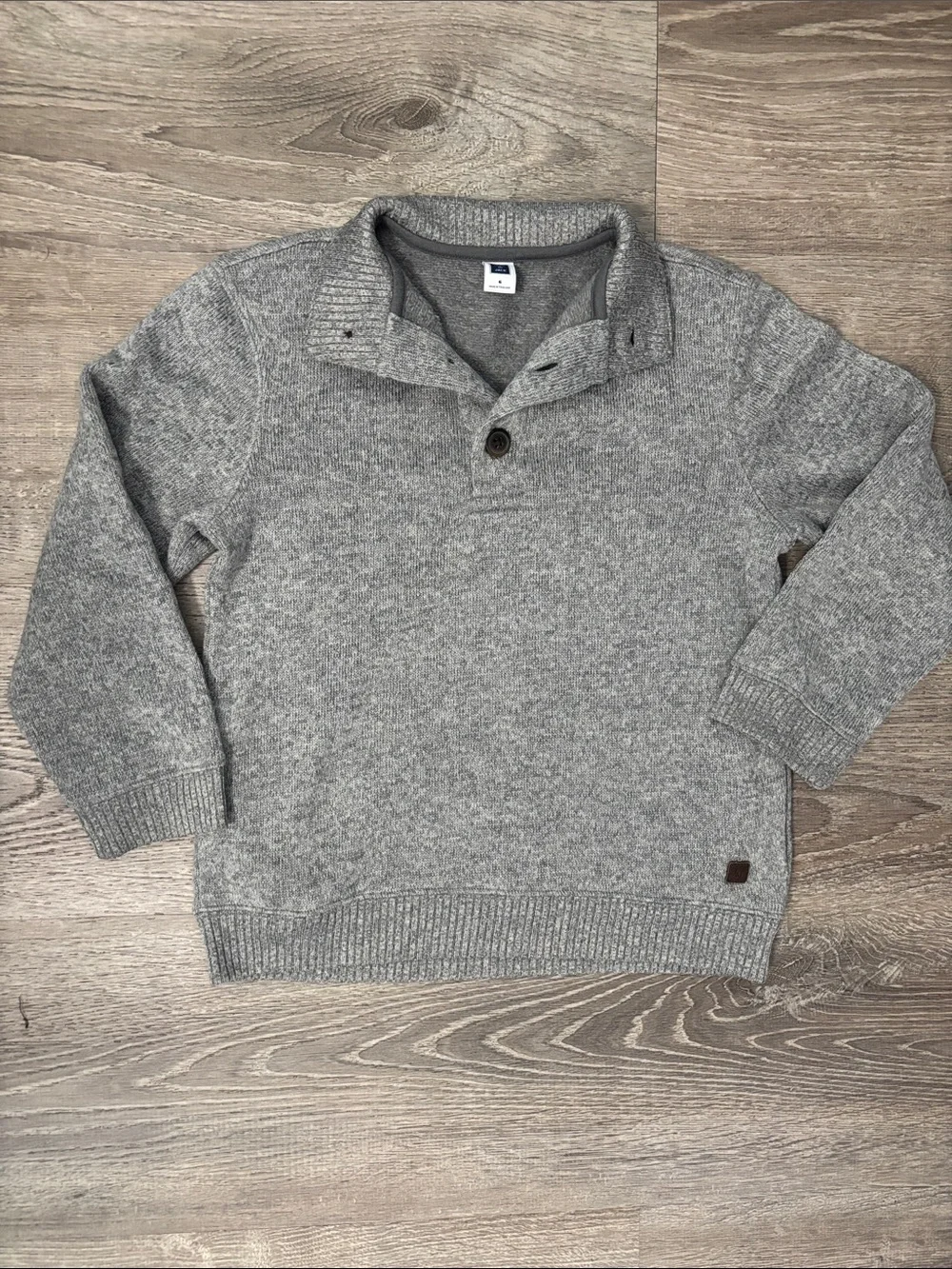 Janie and Jack Boys Size 6 Gray Collared Button Sweater Pockets